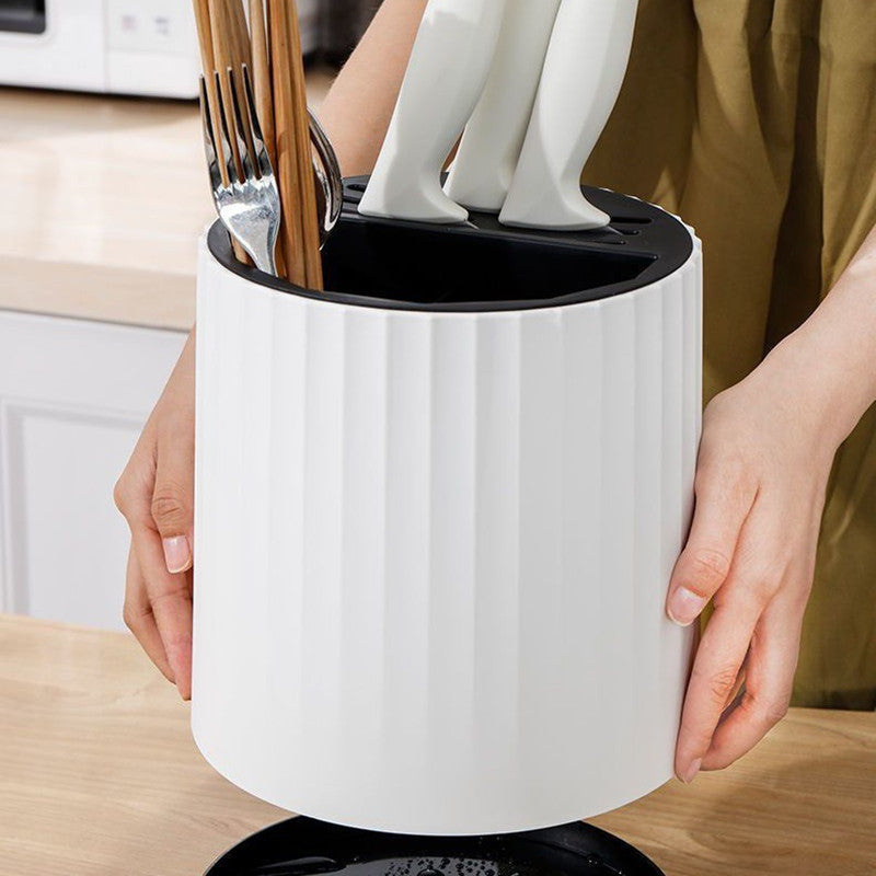 حامل ومنظم للسكاكين والمعالق قابل للدوران 360 درجة