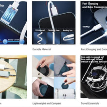 مجموعة محول كابل شحن متعدد 9 في 1 نوع سي إلى مايكرو لايتنينج ايه يمكن استخدامه كحامل موبايل - أسود)