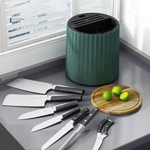 حامل ومنظم للسكاكين والمعالق قابل للدوران 360 درجة