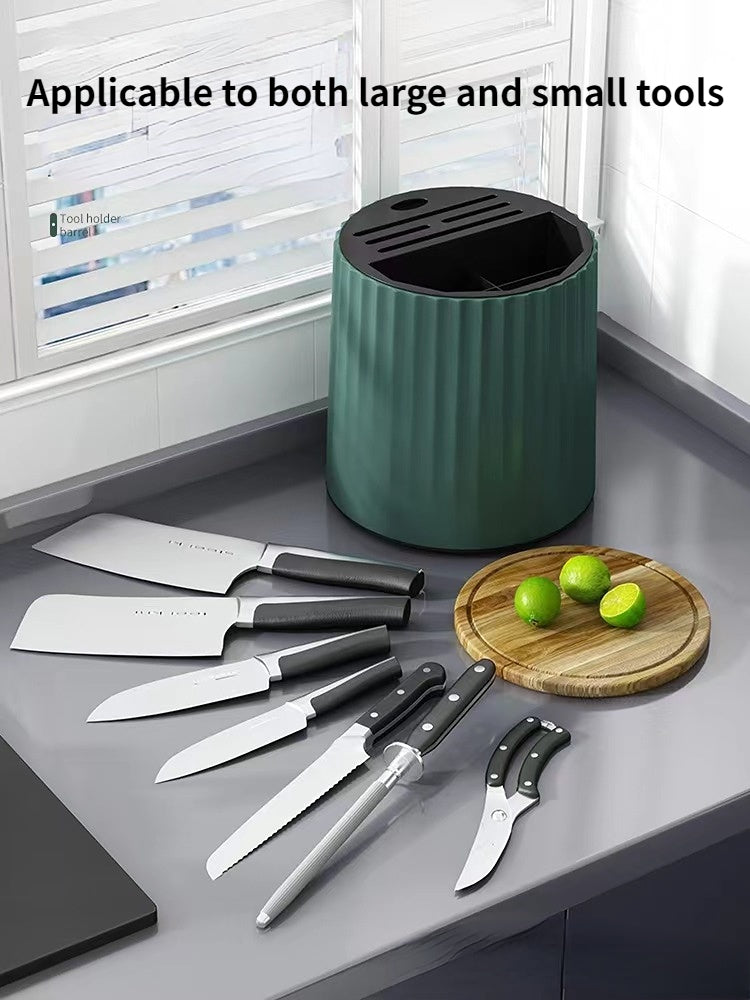 حامل ومنظم للسكاكين والمعالق قابل للدوران 360 درجة