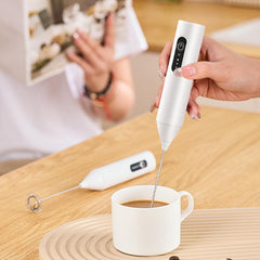 مضرب كهربائي قابل للشحن لتحضير النسكافيةوالبيض لصنع رغوة الحليب بـ 3 سرعات قابلة للتعديل