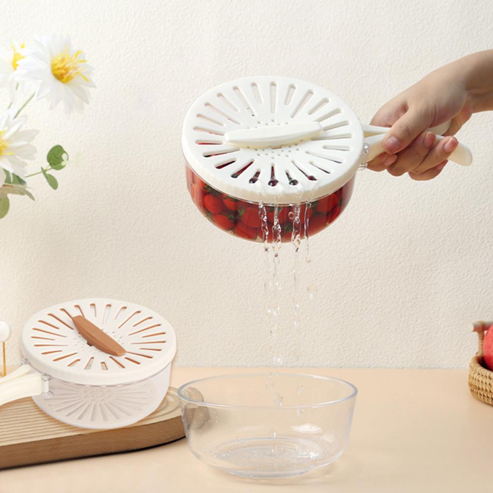 علبة الثلاجة 4 في 1 مزودة بمصفي داخليا لغسل وتجفيف الفواكة وغطاء سمارت يتحةل ليد عند الفتح