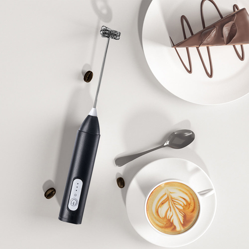 مضرب كهربائي قابل للشحن لتحضير النسكافيةوالبيض لصنع رغوة الحليب بـ 3 سرعات قابلة للتعديل