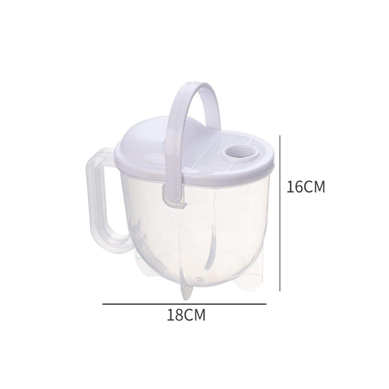 دورق غسيل الارز وعاء بلاستيكي لغسل الارز والخضروات مصفاة بيد للمطبخ