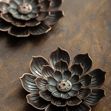 حامل عيدان البخور على شكل ورقة شجرة اللوتس بقاعدة لرماد البخور