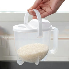 دورق غسيل الارز وعاء بلاستيكي لغسل الارز والخضروات مصفاة بيد للمطبخ