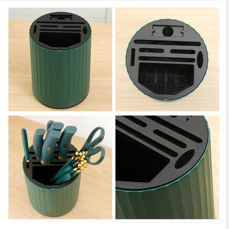 حامل ومنظم للسكاكين والمعالق قابل للدوران 360 درجة