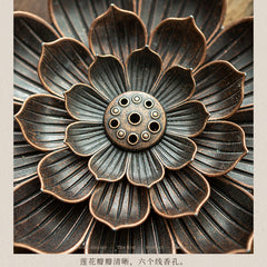 حامل عيدان البخور على شكل ورقة شجرة اللوتس بقاعدة لرماد البخور