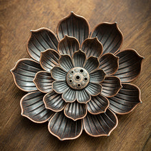 حامل عيدان البخور على شكل ورقة شجرة اللوتس بقاعدة لرماد البخور