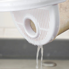 دورق غسيل الارز وعاء بلاستيكي لغسل الارز والخضروات مصفاة بيد للمطبخ