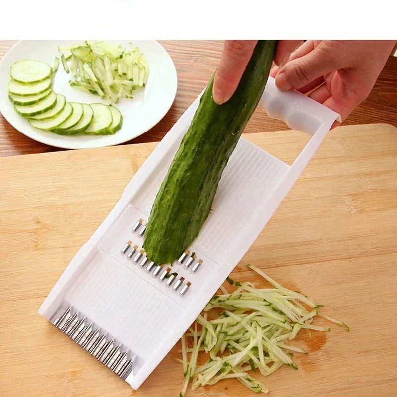 مجموعة قطاعة خضروات ومبشرة 5 في 1 - ستانلس ستيل جودة فائقة