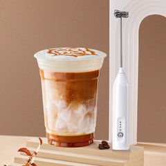 مضرب كهربائي قابل للشحن لتحضير النسكافيةوالبيض لصنع رغوة الحليب بـ 3 سرعات قابلة للتعديل