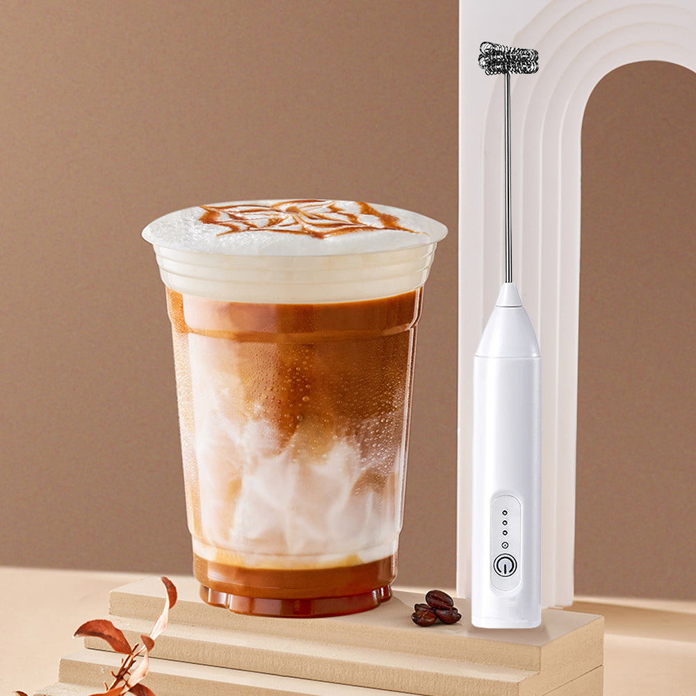 مضرب كهربائي قابل للشحن لتحضير النسكافيةوالبيض لصنع رغوة الحليب بـ 3 سرعات قابلة للتعديل