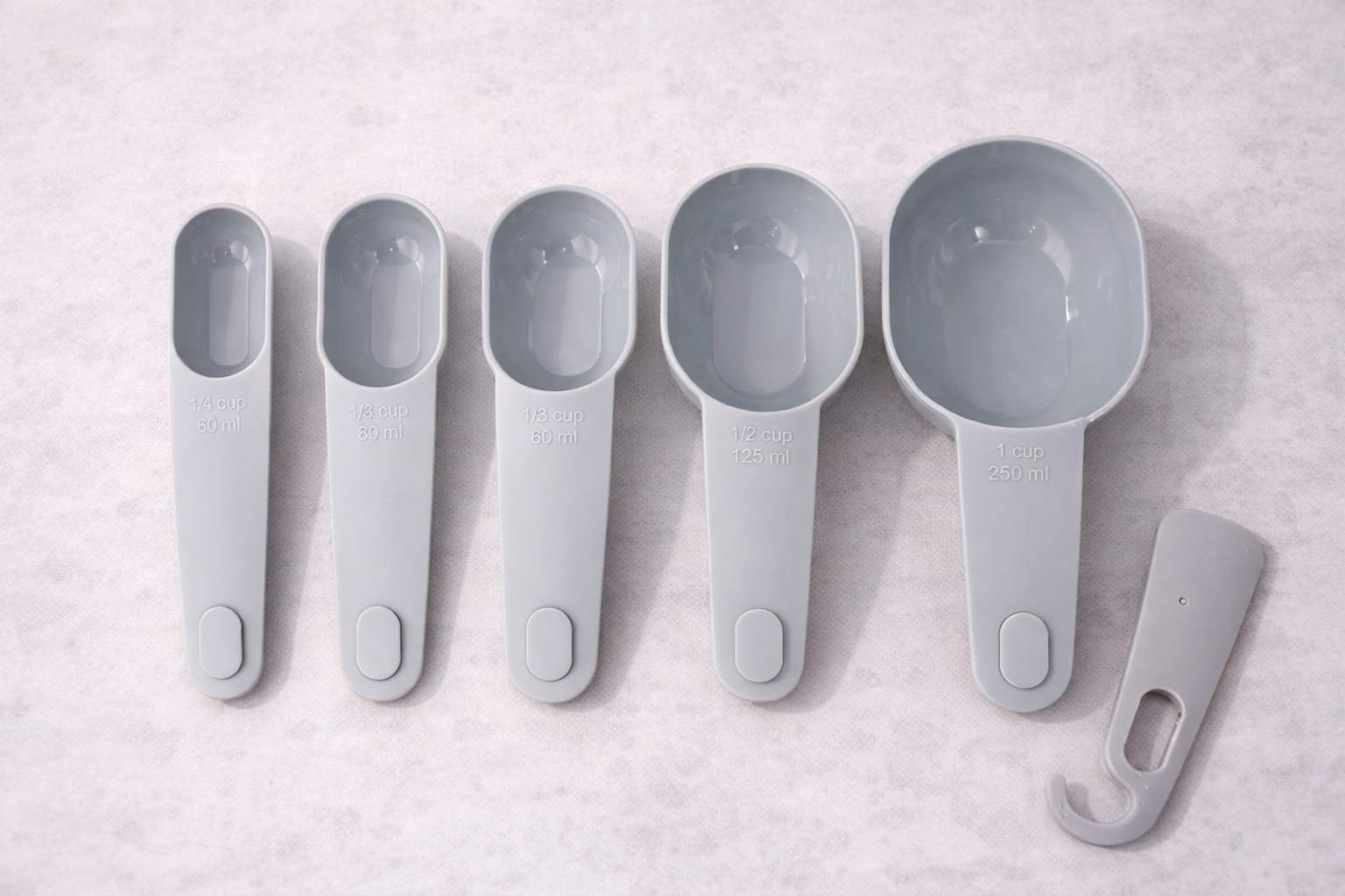 طقم معيار قياس 5 قطع – بلاستيك عالي الجودة مطابق للمواصفات القياسية - جراي