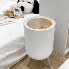 باسكت مهملات بشكل مميز تاتش سوفت لاثاث منزلك مع رجل خشبيه