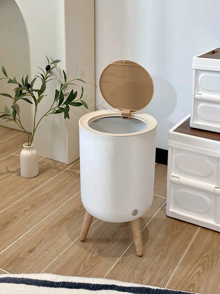 باسكت مهملات بشكل مميز تاتش سوفت لاثاث منزلك مع رجل خشبيه