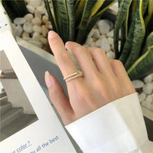 خاتم كاجوال مع فصوص زركون ولولي مقاس حر