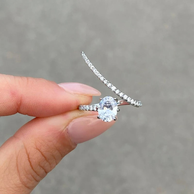 خاتم كاجوال مع فصوص كريستال مقاس حر