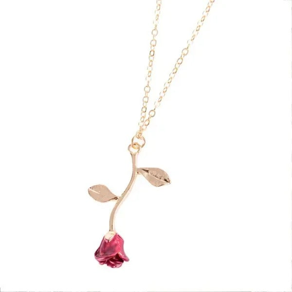 سلسلة الوردة الحمراء - وردة بحجر أحمر مع بوكس هدايا مغلف بوردة حمراء