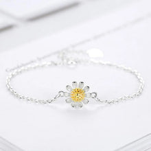 انسيال وخلخال بتصميم بتصميم زهرة عباد الشمس قطعة واحدة فضه 925