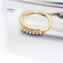 خاتم كاجوال مع فصوص زركون ولولي مقاس حر